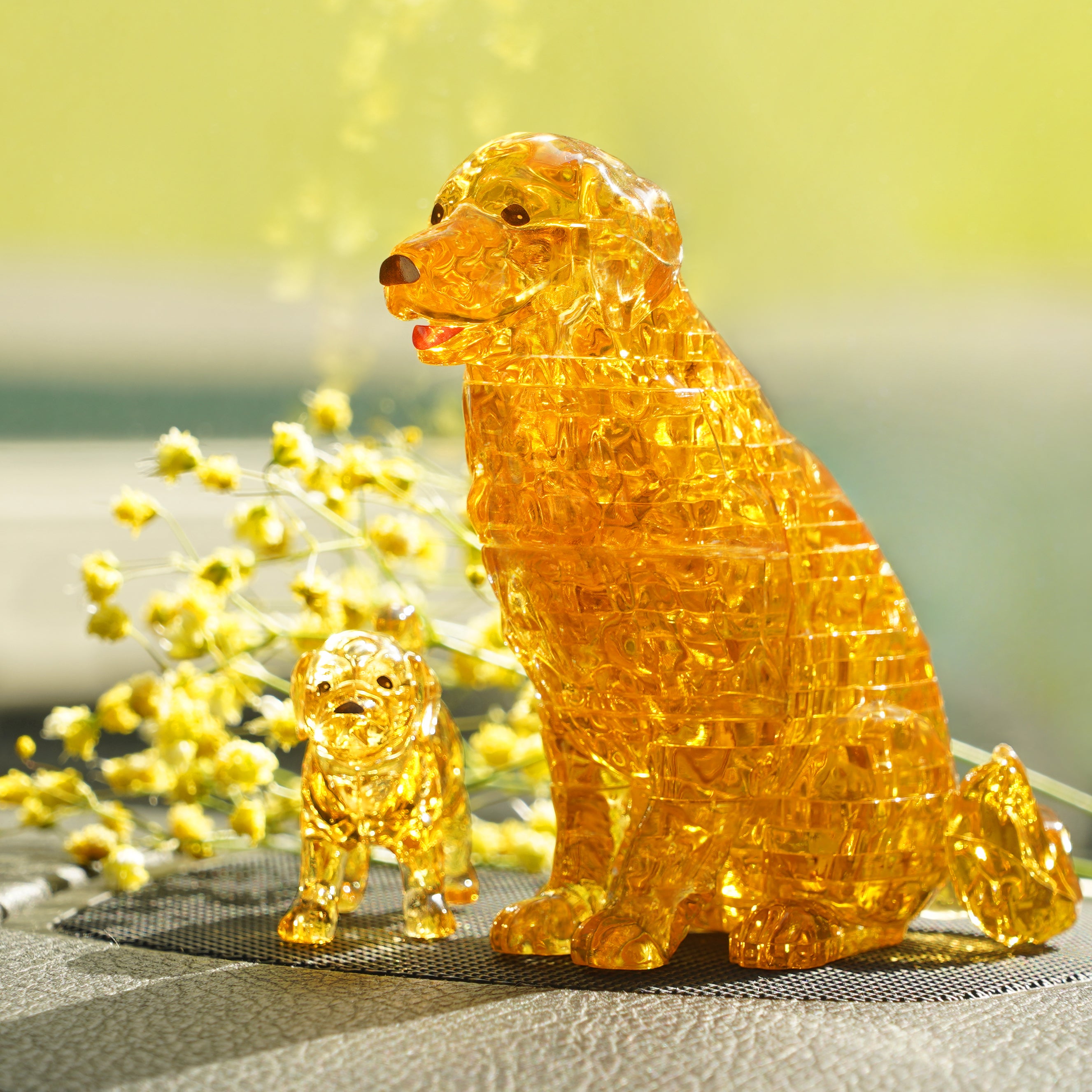 Golden Retriever & Puppy Dog – 3D Crystal Puzzle