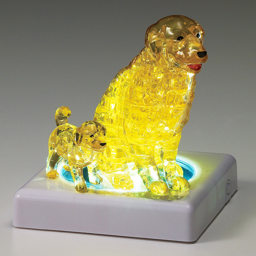 Golden Retriever & Puppy Dog – 3D Crystal Puzzle